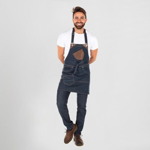 Kit da 2 pz di Grembiule a Pettorina in Denim Tenerife