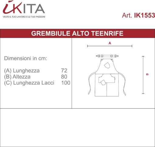 Kit da 2 pz di Grembiule a Pettorina in Denim Tenerife - immagine 13