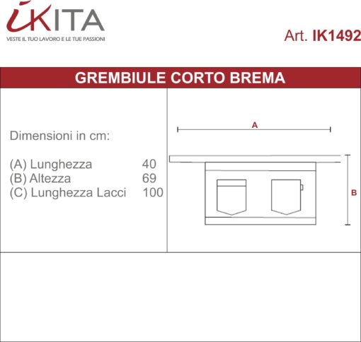 Kit da 8 pz di Grembiule Corto Combinato Brema - immagine 6