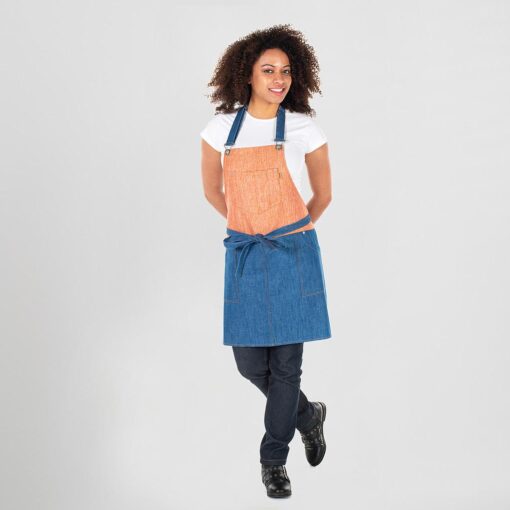 Grembiule Alto in Denim Bicolore Ohio