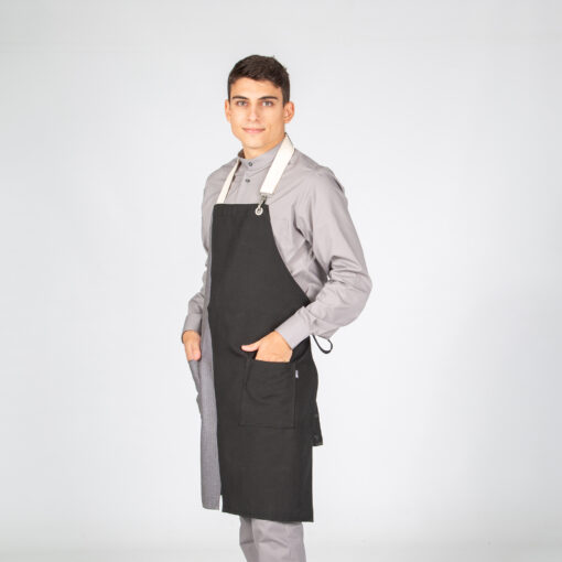 Kit da 3 pz di Grembiule Bicolor con bretelle Grey