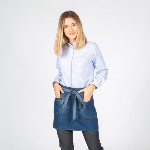 Kit da 6 pz di Grembiule Denim Corto con tre tasche Tacoma
