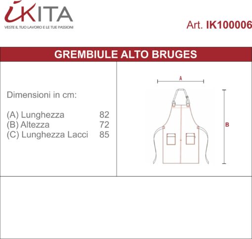 Kit da 3 pz di Grembiule con bretelle Bruges - immagine 4