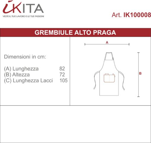Grembiule Alto con Pettorina Praga - immagine 4