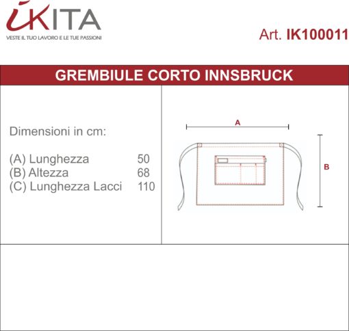 Kit da 4 pz di Grembiule Corto con lacci a contrasto Innsbruck - immagine 4
