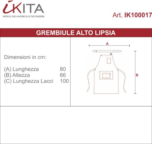 Kit da 2 pz di Grembiule Alto con Pettorina Lipsia - immagine 5