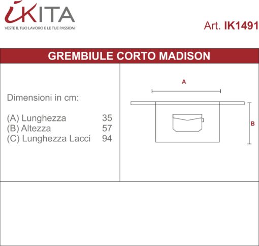 Kit da 6 pz di Grembiule Corto Scamosciato Madison - immagine 2