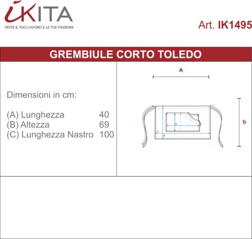 Kit da 6 pz di Grembiule Denim Corto Toledo - immagine 4