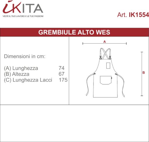 Kit da 2 pz di Grembiule Alto in Ecopelle Wes - immagine 7