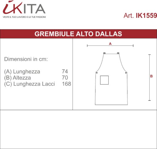 Kit da 1 pz di Grembiule con Pettorina in Ecopelle Dallas - immagine 7
