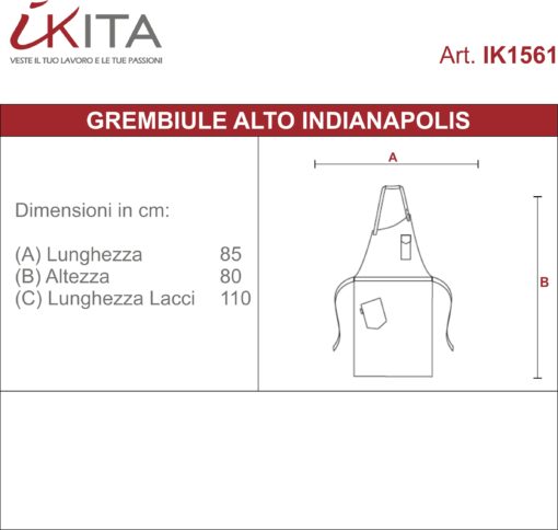 Kit da 2 pz di Grembiule Alto Scamosciato Indianapolis - immagine 2