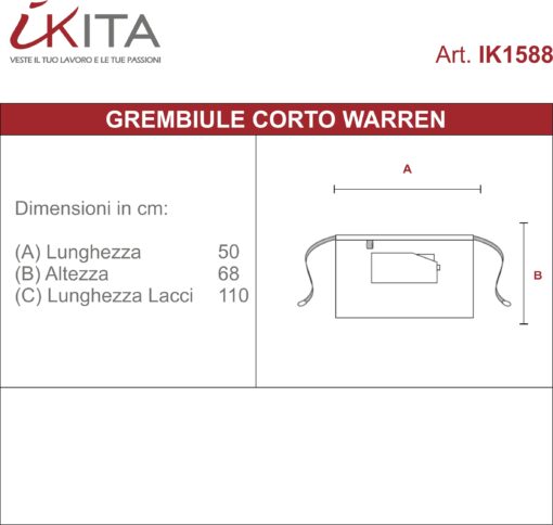 Kit da 4 pz di Grembiule Corto in tela Warren - immagine 5