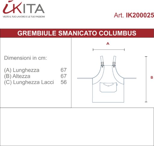 Grembiule Smanicato Columbus - immagine 4