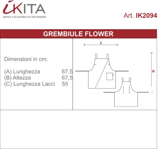 Grembiule Stampato Flower - immagine 3