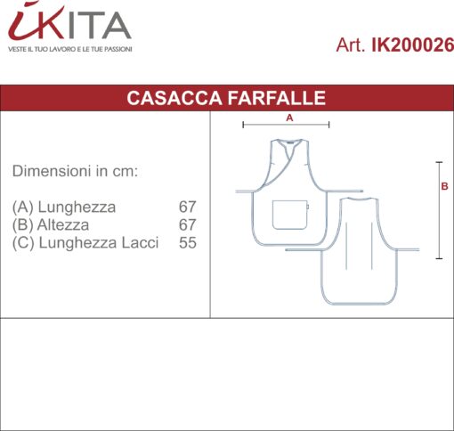 Grembiule Smanicato Farfalle - immagine 4