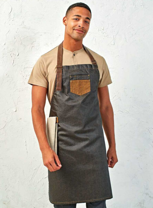 Kit da 4 pz di Grembiule Alto in Denim Cerato Ross - immagine 2
