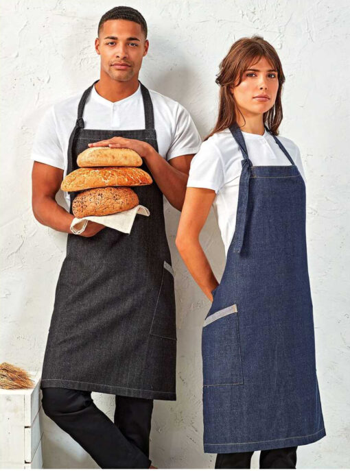 Kit da 3 pz di Grembiule Con Pettorina in Denim Eco